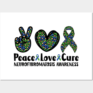 Peace Love Cure Neurofibromatosis Awareness Posters and Art